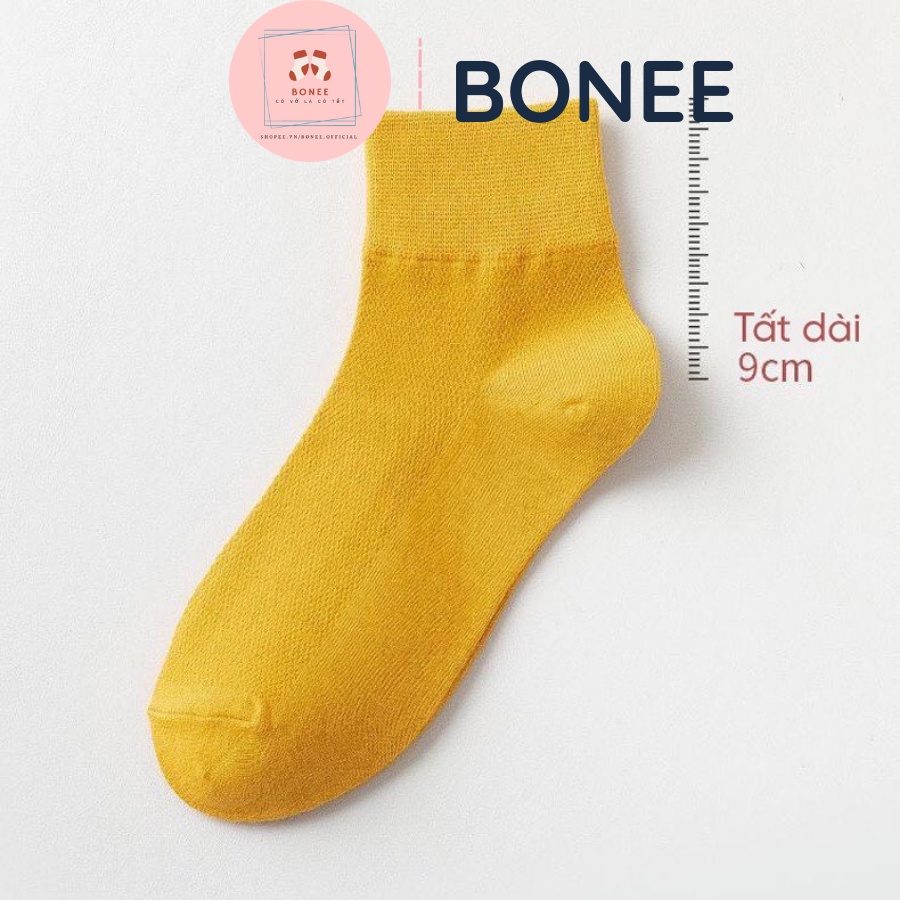 Tất cổ cao nữ nam vintage mẫu trơn dệt kim cotton , vớ dài cao cổ unisex ullzang BONEE