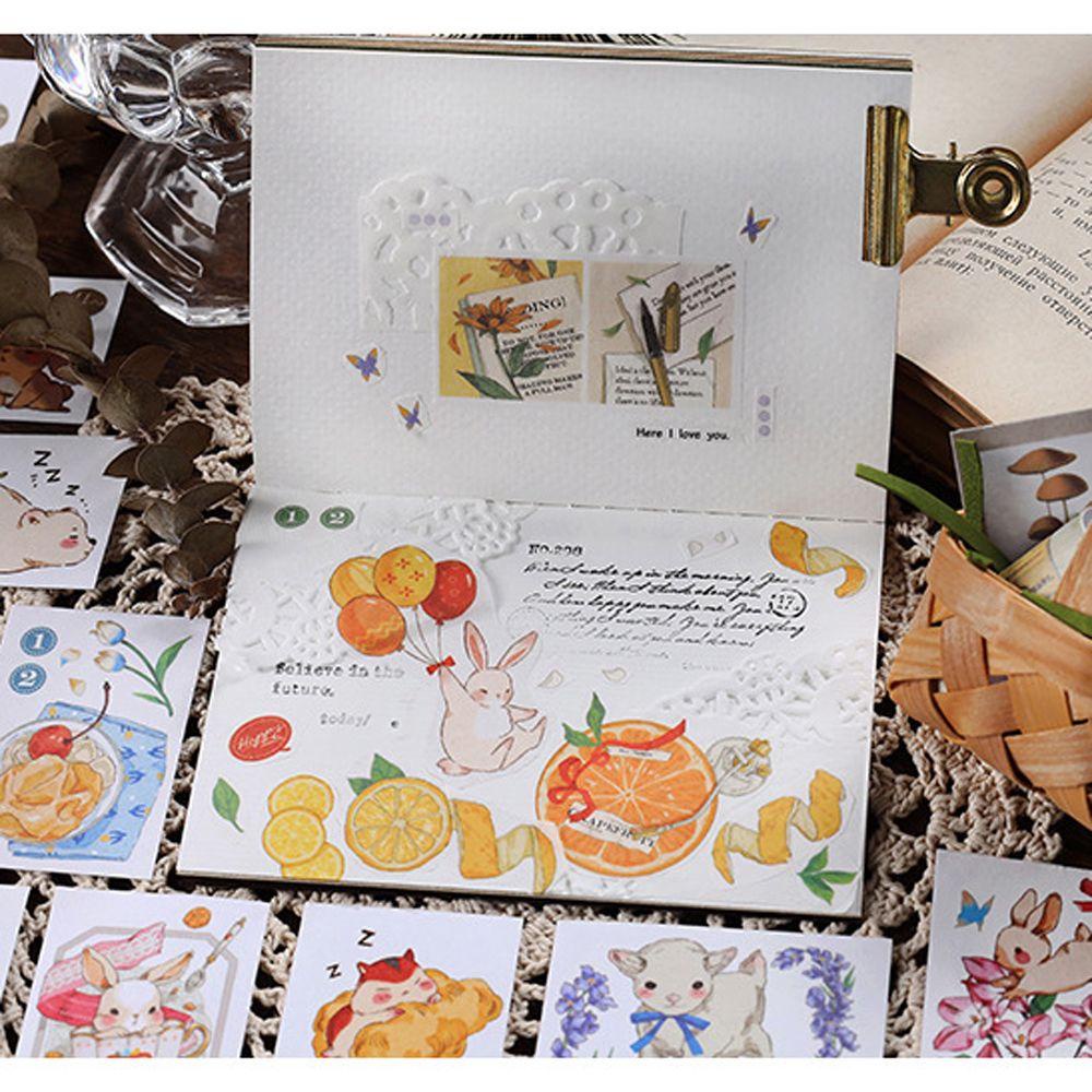 Set 50 Sticker Dán Trang Trí Sổ Tay / Nhật Ký / Đồ Dùng Di Động DIY