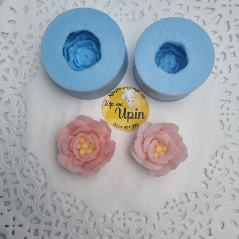 Set 2 Khuôn silicon hoa mẫu đơn thái mã  d12 d13