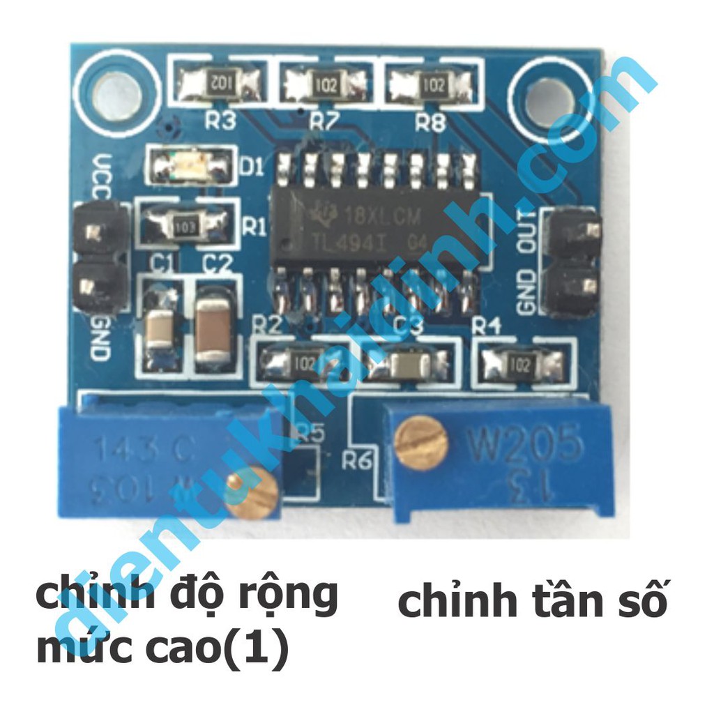 Module dao động TL494 PWM 500Hz-100KHz, Vin: 7-40V, vout: 5V kde4481