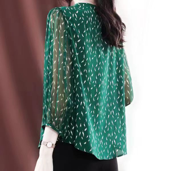 Áo Kiểu Chất Chiffon Hoạ Tiết Hoa Thiết Kế Thanh Lịch Có 7 Size Lớn