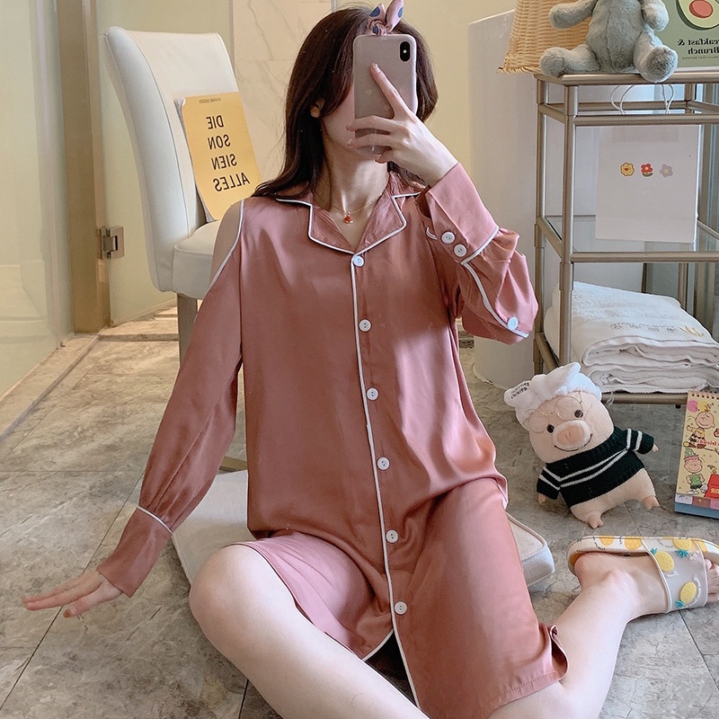 Váy ngủ - váy mặc nhà kiểu dáng khoét tay đẹp mắt - chất lụa mango Quảng châu cao cấp