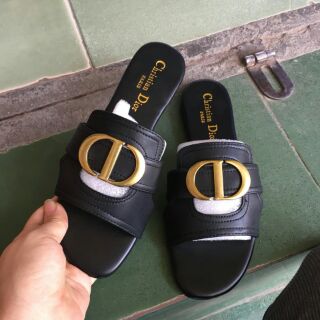 Dép lê dior. da mịn đen trắng