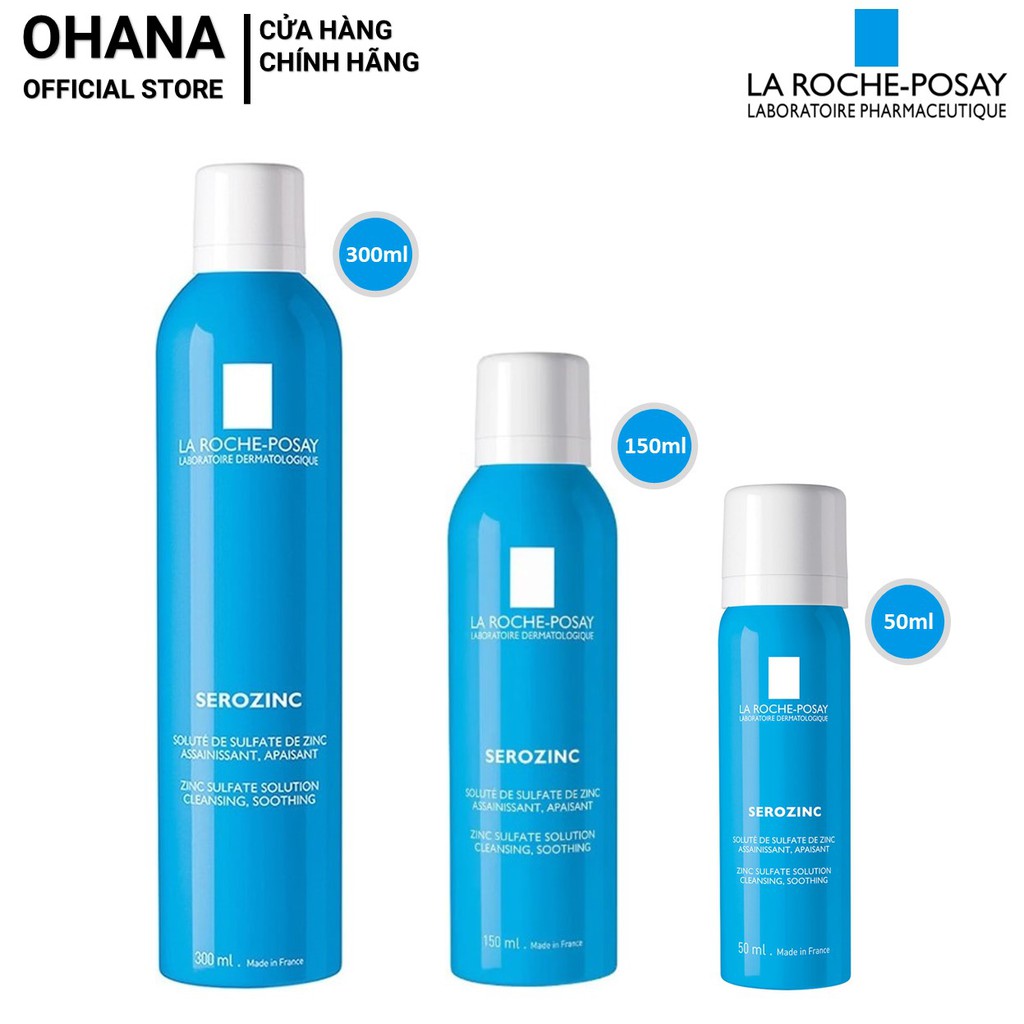 Xịt khoáng La Roche-Posay làm sạch &amp; dịu da dầu mụn Serozinc Zinc Sulfate Solution Cleansing Soothing (50ml/150ml/300ml)