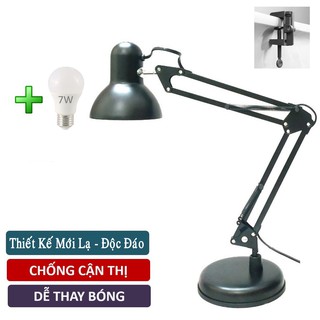 Đèn Pixar Chống Cận Thị - Bộ Đèn Học, Đọc Sách, Làm Việc Để Bàn Chống Chói, Lóa Mắt - Kèm Chân Đế, Kẹp, Bóng