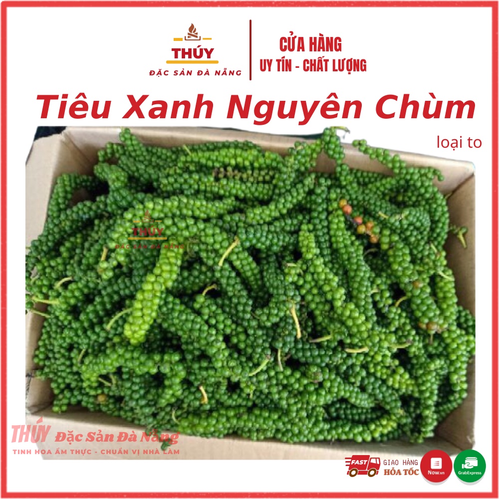 Tiêu xanh nguyên chùm tươi 500gr khách đặt mình mới lấy nên bao tươi, chùm to quả to ngon