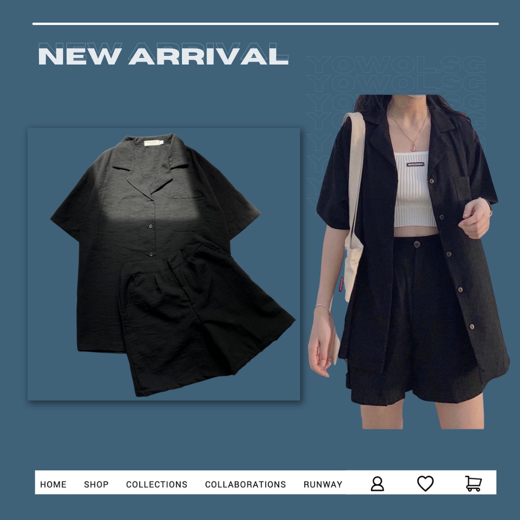 Set Đồ Nữ LINEN TONKI Sơ Mi Cổ Vest Mix Short Lưng Tây Chất Vải Đũi Phong Cách Ulzzang Unisex Oversize