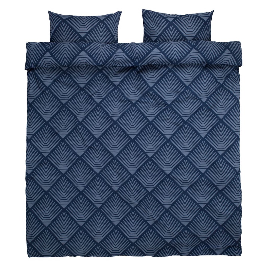 Bộ vỏ chăn gối đôi | JYSK Nova | cotton | xanh | R200xD220cm/R50xD70cm