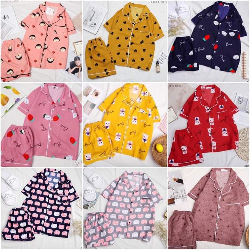Đồ Bộ Ngủ Pijama Đùi Nữ, Họa Tiết Nhiều Hình - Siêu Cưng