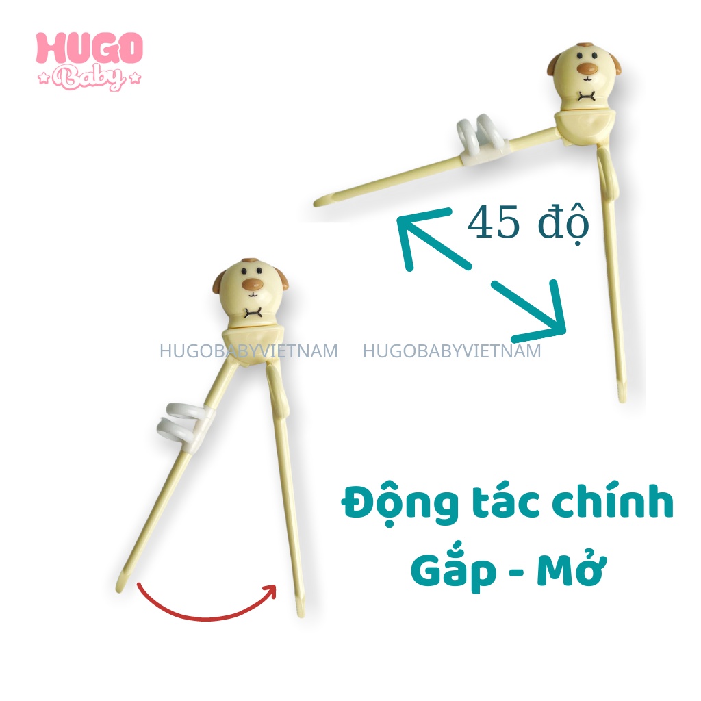 Đũa tập ăn cho bé xỏ ngón Little Bees - Hugo Baby