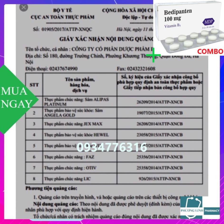 Combo Bedipanten 100mg +  (Hàng chính hãng có tem tích điểm) FAZ - giảm mỡ máu, hỗ trợ tim mạch