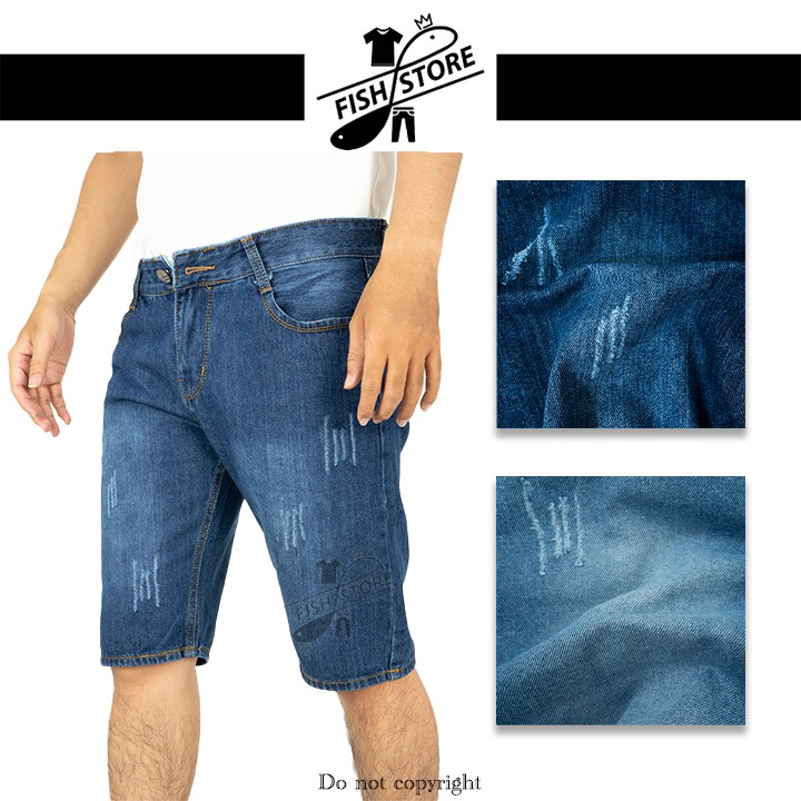 Quần short jean nam ngắn chất bò rách xước cao cấp FF57B