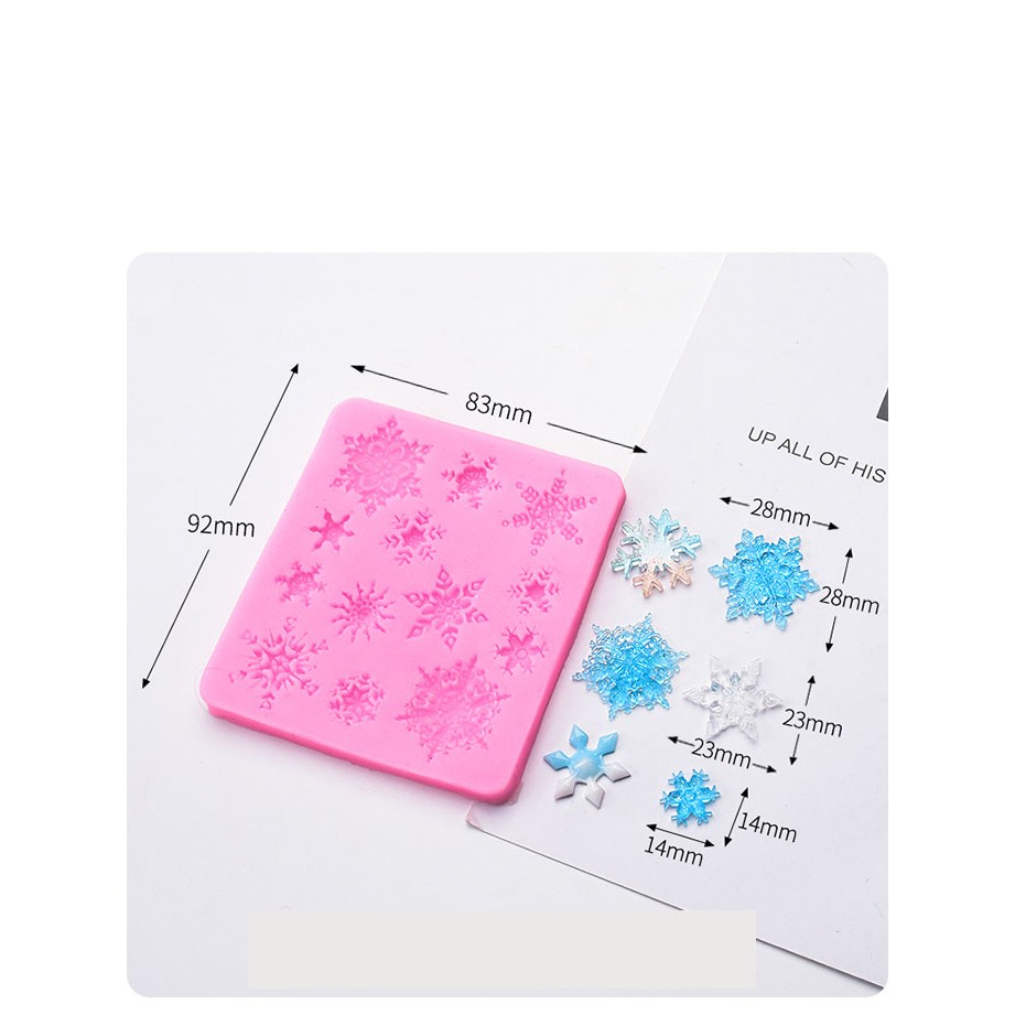 Khuôn Silicon Bảng Hình Bông Tuyết Các Mẫu - Khuôn Làm Nến, Thủ Công, Handmade