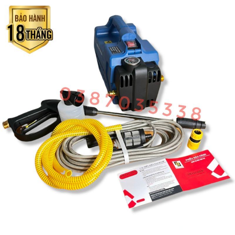 [Giá sốc] Máy rửa xe siêu mạnh Amaxgold AG6266 2450W , tặng kèm bình bọt tuyết rửa , bảo hành 18 tháng , ruột đồng 100%