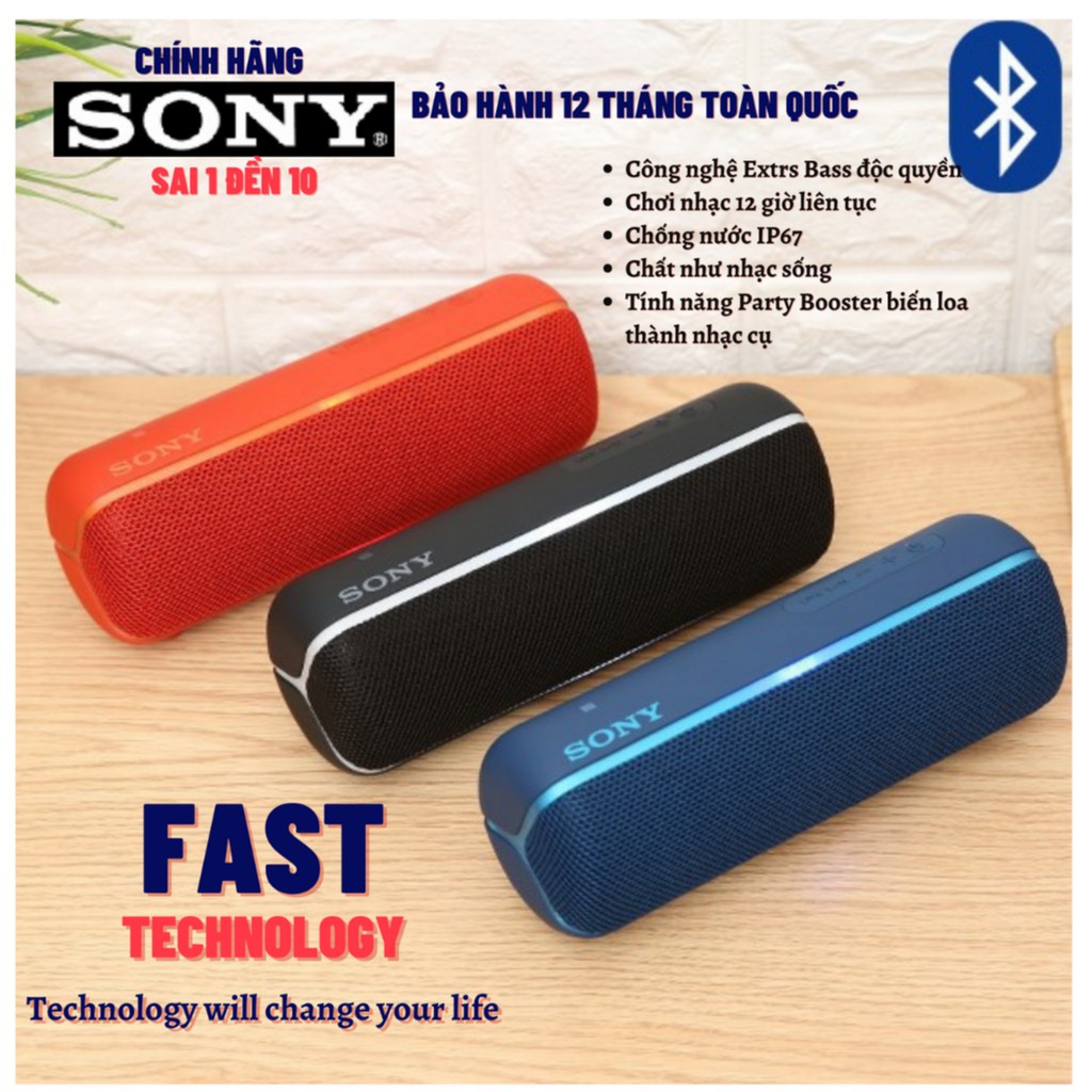 [Mã 159ELSALE hoàn 7% đơn 300K] Loa Bluetooth Sony SRS-XB22 extrabass phân phối chính hãng