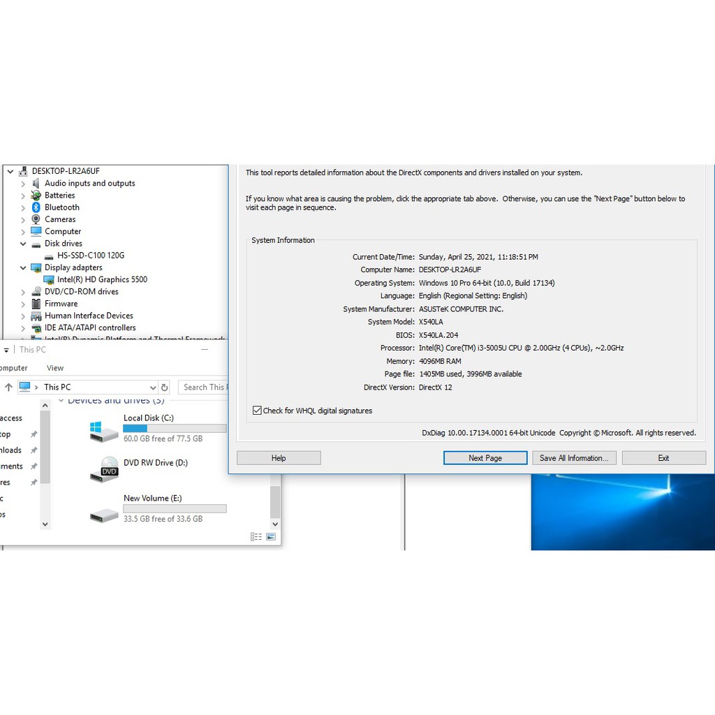 Laptop Asus X540LA Core i3-5005U Ram 4GB SSD 120GB VGA ON Màn 15.6 Inch Máy Đẹp | BigBuy360 - bigbuy360.vn