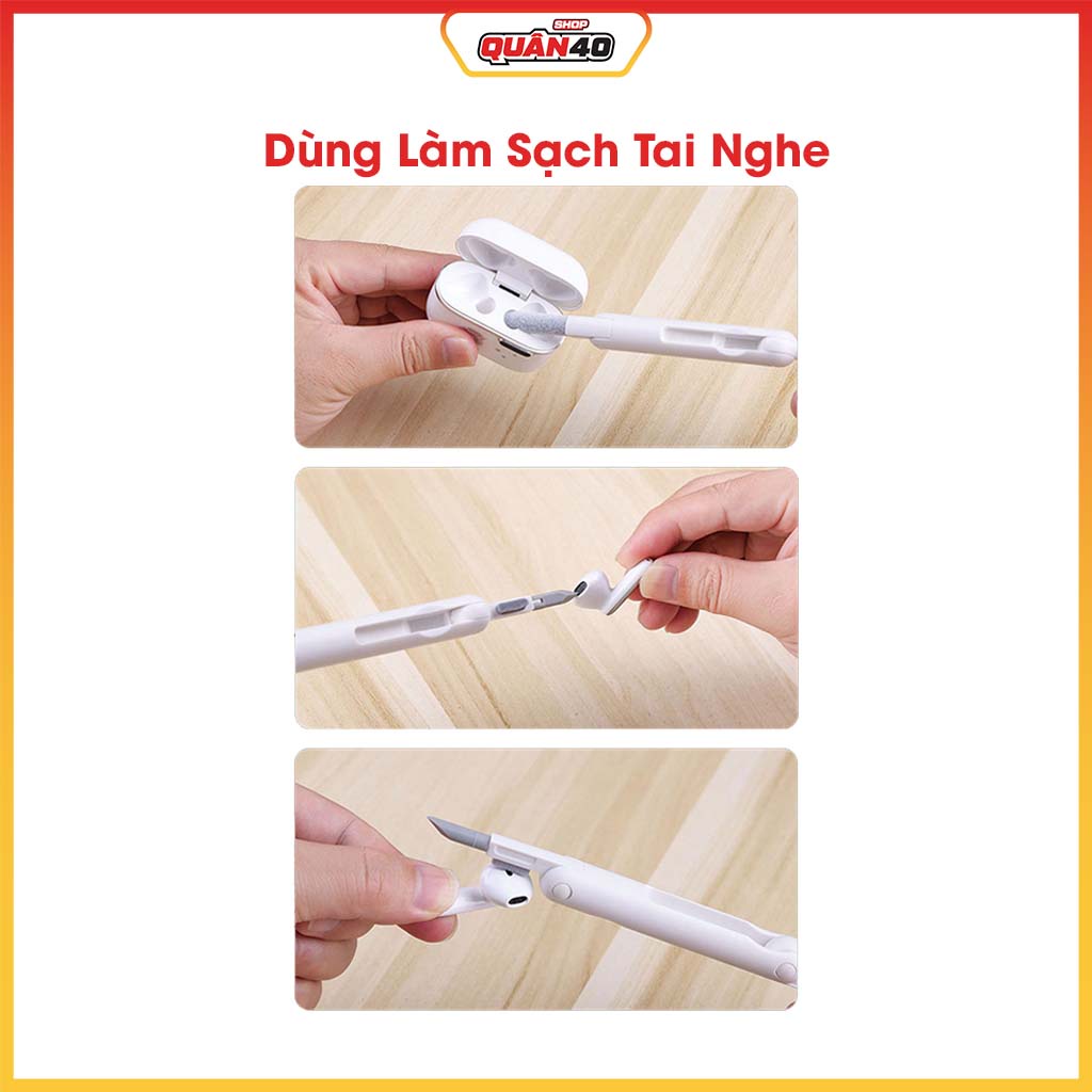 Bộ Sản Phẩm Vệ Sinh Đa Năng 7 in 1 Cho Bàn Phím, Tai Nghe, Điện Thoại, Màn Hình