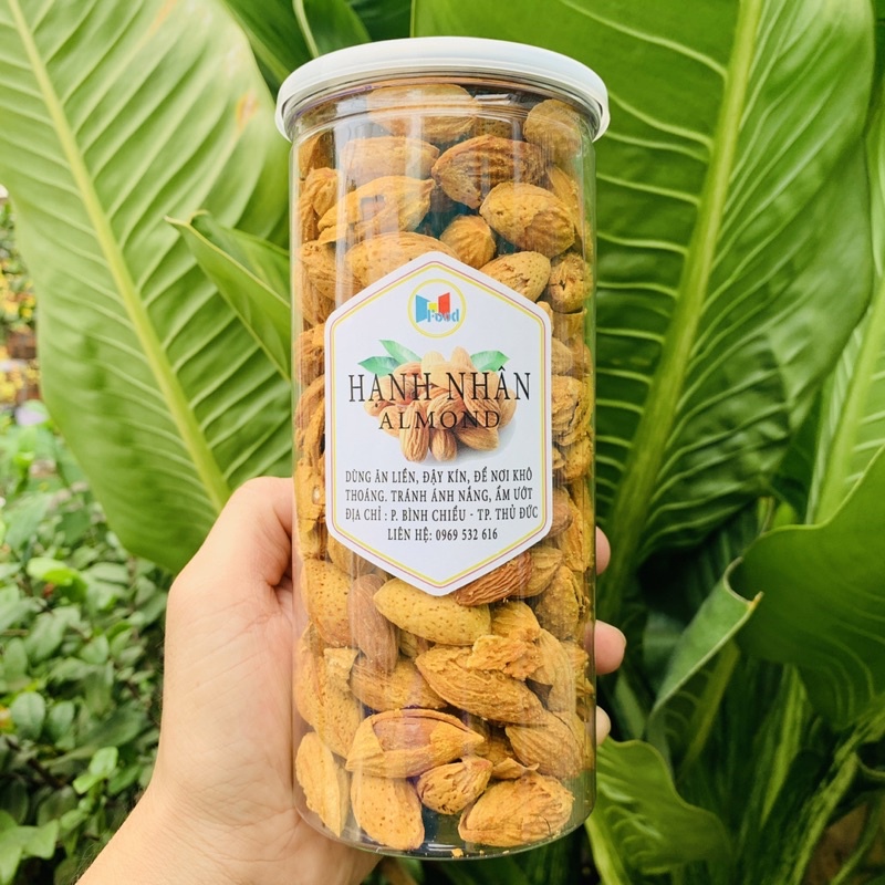 [ Lon 350.gram ] HẠNH NHÂN RANG BƠ MỸ - Còn Vỏ