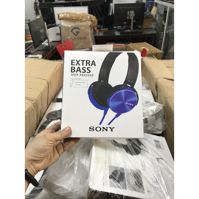 [Tặng mã 50k]  Tai nghe Sony MDR-XB450AP  + bộ chuyển dùng máy tính