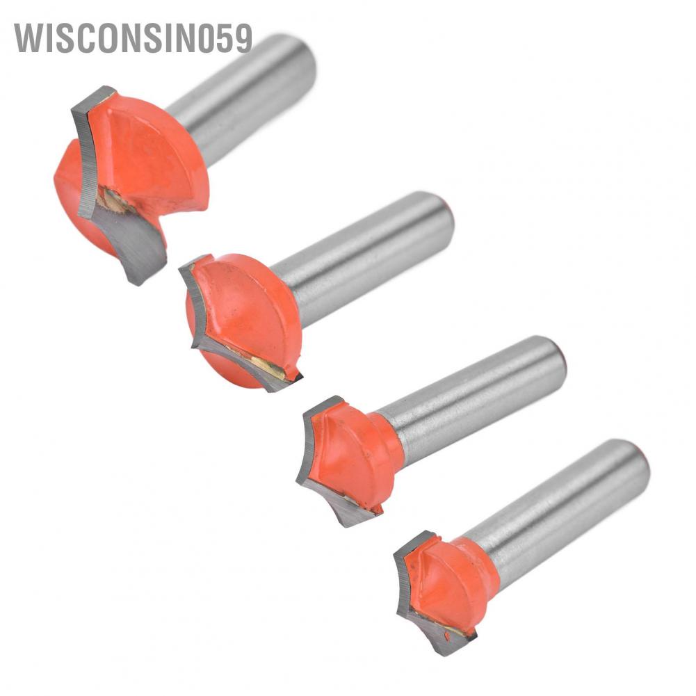 Wisconsin059 CNC Router Bits Tungsten Carbide Blade 45 Gauge Steel Body PTFE Coating 8mm/0.3in Round Shank Clean Cutting Tool