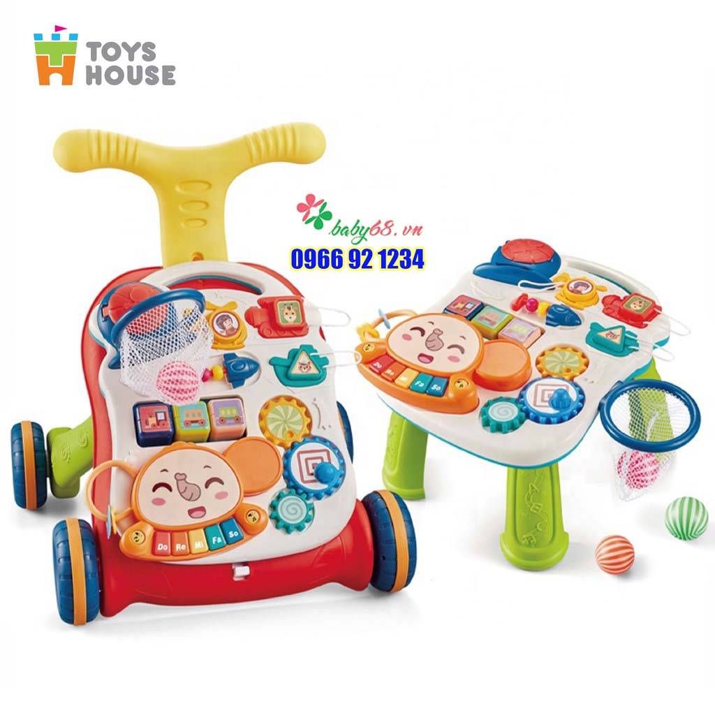 Bàn chơi đa năng có nhạc kiêm xe tập đi 2 trong 1 Toyshouse N6038