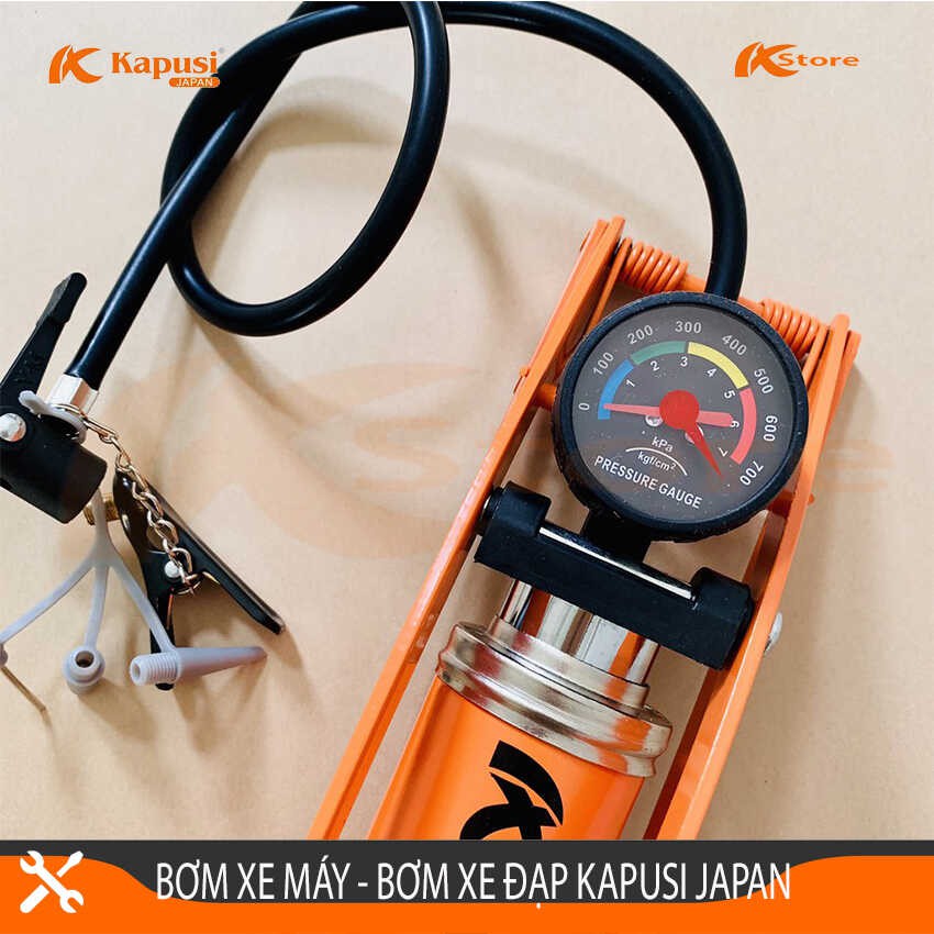 [MẪU MỚI] BƠM XE MÁY - XE ĐẠP KAPUSI JAPAN CÔNG NGHỆ NHẬT BẢN BẢO HÀNH 12 THÁNG