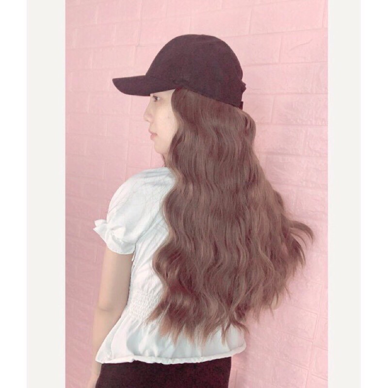 tóc giả nguyên đầu kèm mũ-freeship❤️