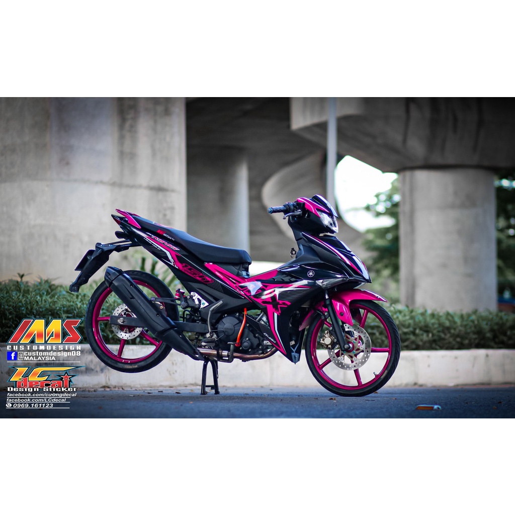 TEM RỜI mẫu MX hồng dán Exciter 150 đen - màu hot 2022