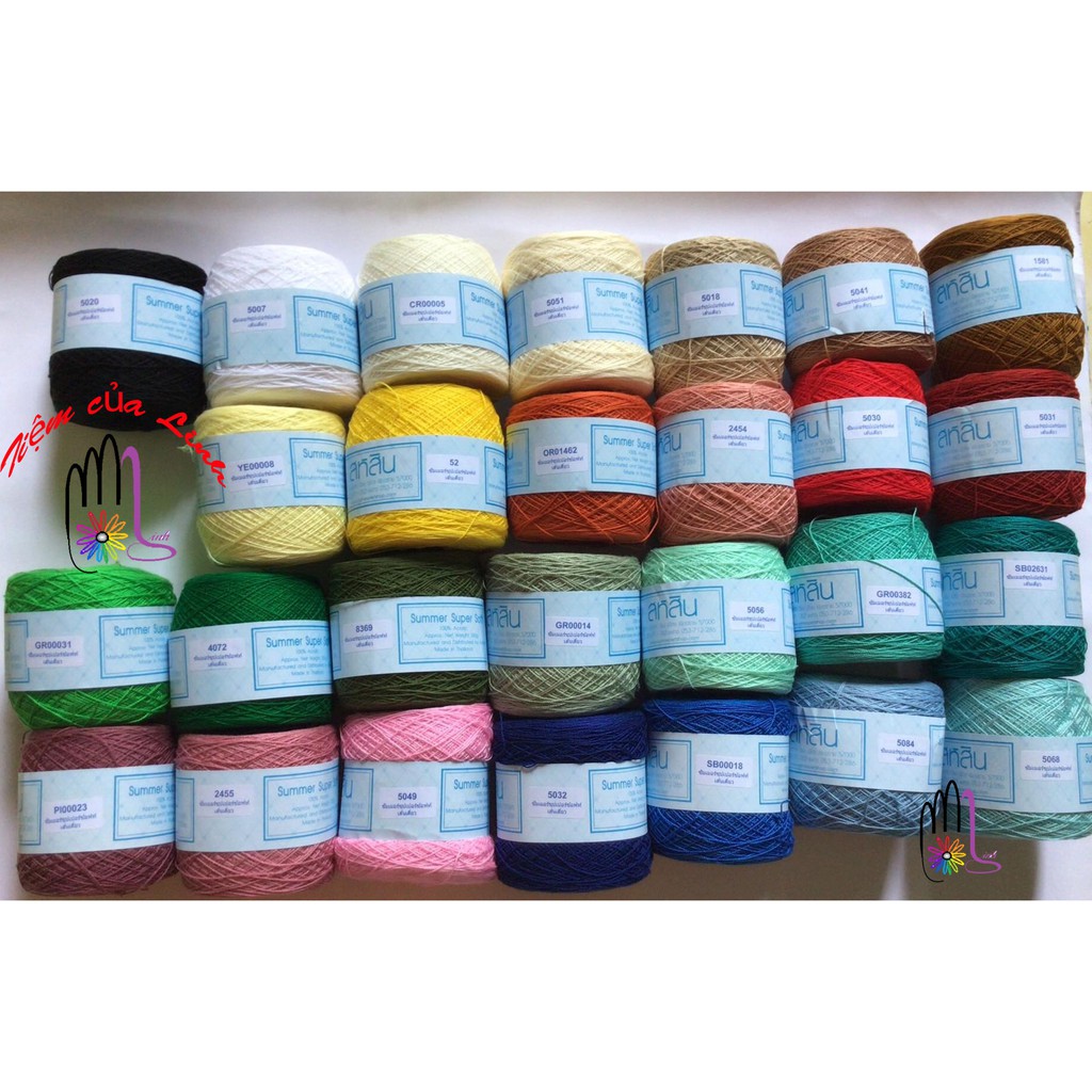 SỢI MÙA HÈ THÁI LAN SAHASIN SUMMER SUPER SOFT đan móc áo váy mùa hè  cuộn 200g