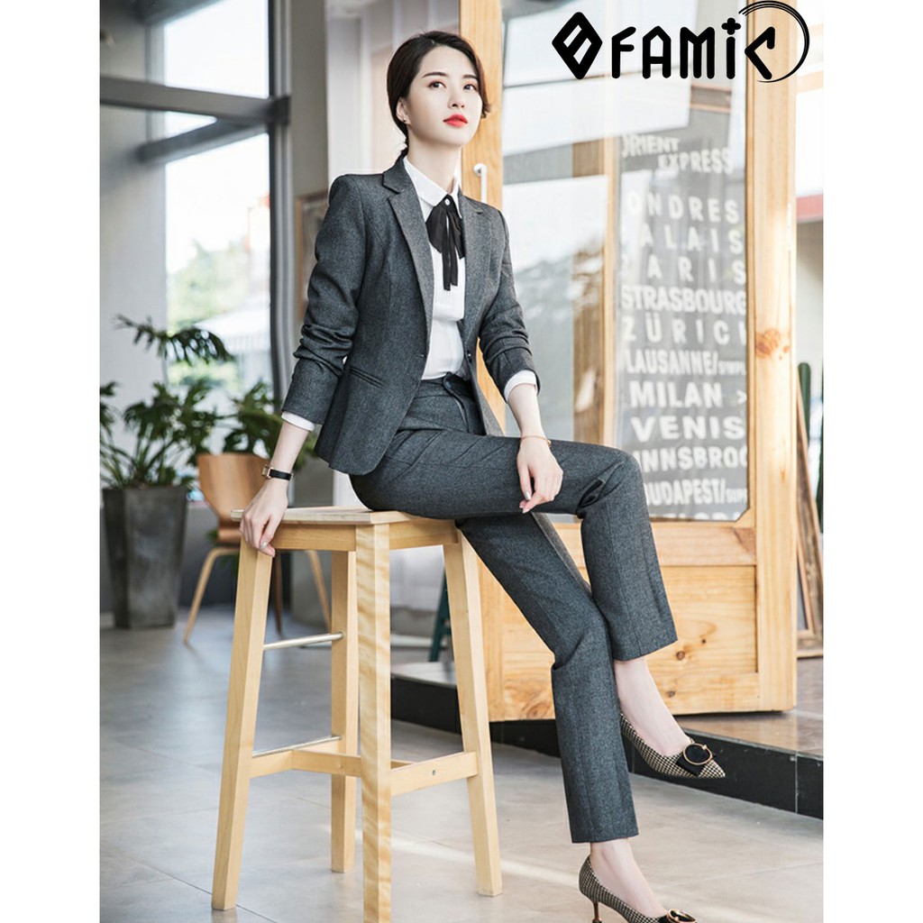 Vest Nữ Hàn Quốc ❤️𝑭𝑹𝑬𝑬𝑺𝑯𝑰𝑷❤️ Giảm 5K khi nhập mã [ AO BLAZER ] Bộ Vest Nữ Công Sở Hàn Quốc Gồm Áo và Quần Dài | BigBuy360 - bigbuy360.vn