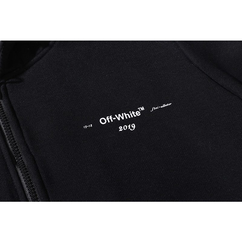 Áo khoác có mũ trùm họa tiết Off-White thời trang cao cấp cho nam/ nữ