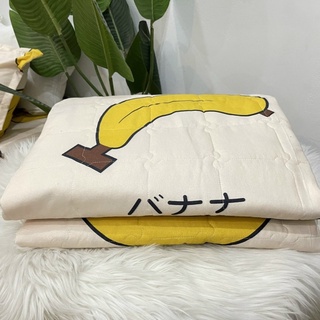 Bộ Chăn Hè Ga Gối Cotton Poly Combo 5 món ( Mẫu bò chuối )