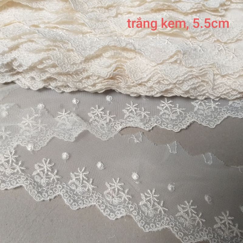 Ren lưới thêu , size từ 5cm đến 7cm.