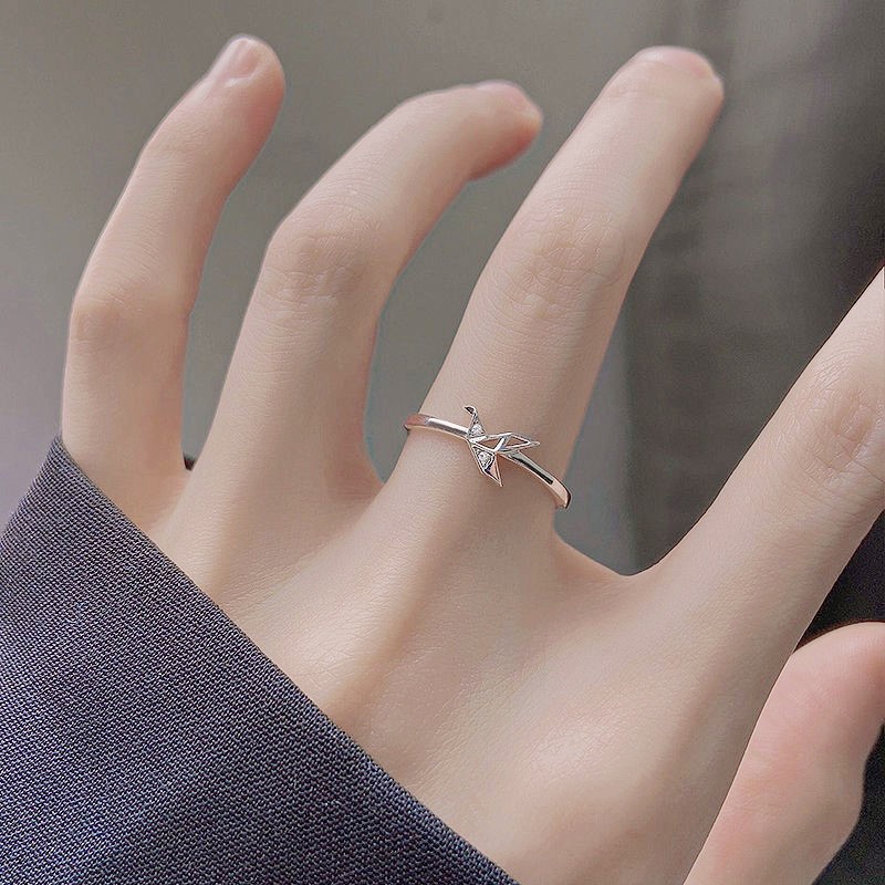 Nhẫn Mạ Bạc Hình Mặt Nạ Đính Đá Thanh Lịch Thời Trang Cho Nữ