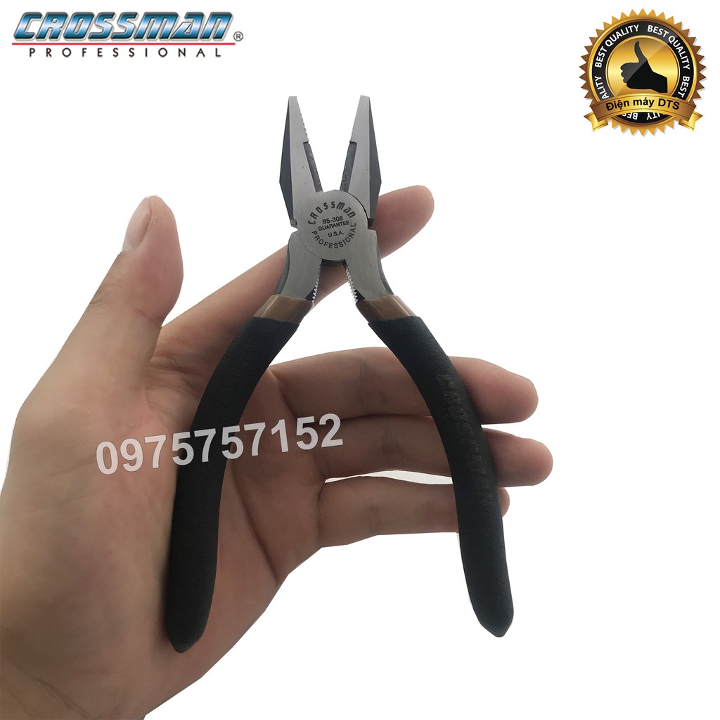 Kìm điện, cắt, nhọn thép CR-V CROSSMAN U.S.A (Cán đen) - Chính hãng