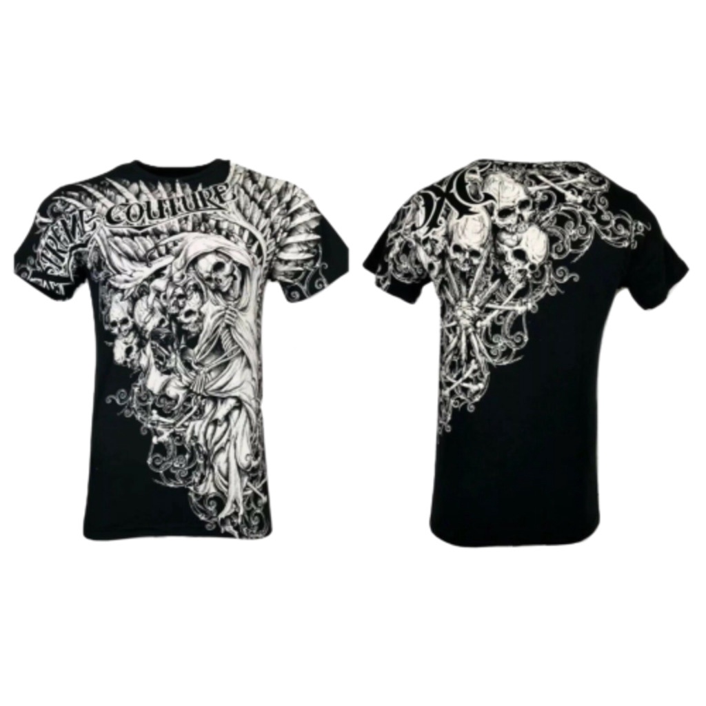 XTREME Áo Thun Đen In Hình Đầu Lâu NEMESIS Cá Tính Cho Nam Size S-5XL