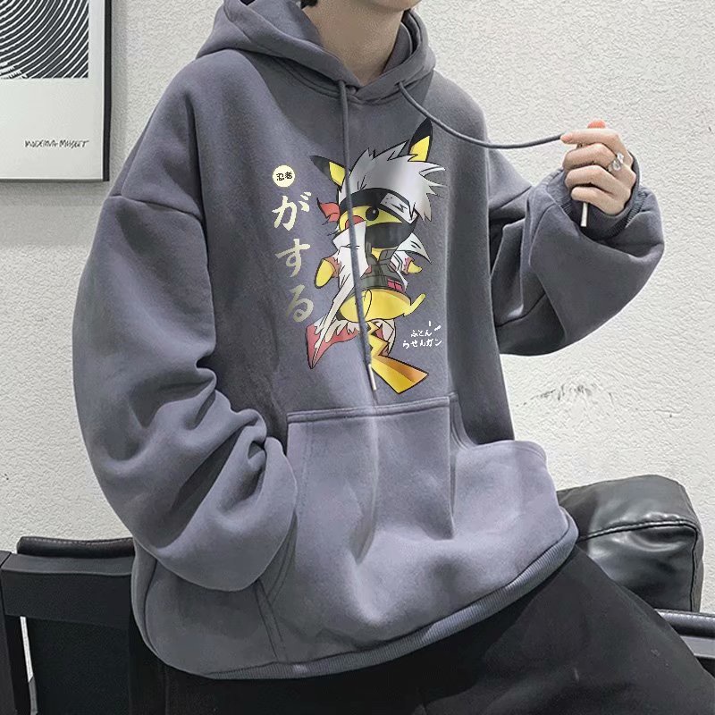 Áo Hoodie In Họa Tiết Hoạt Hình Phong Cách Nhật Hàn Cho Nam 5 Màu (M-8Xl)