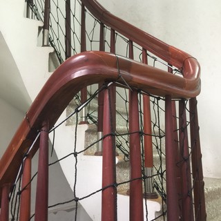 Lưới Chắn Cầu Thang -Sợi Dù To Xoắn 4-5ly Bền Trên 8 Năm -Màu Đen Dài 9.7m x Rộng 0.9m