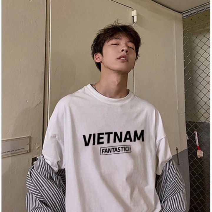 Rẻ vô địch [SIÊU RẺ] Áo thun tay lỡ Unisex, áo phông form rộng VIETNAM | BigBuy360 - bigbuy360.vn