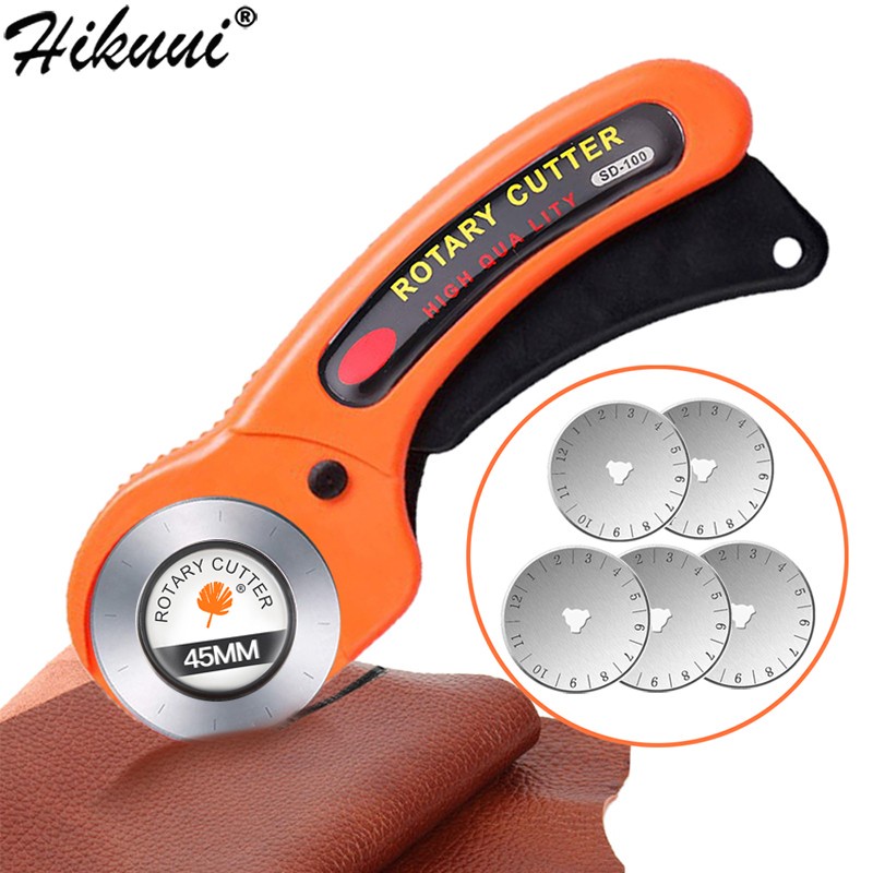 Dao Lăn Cắt Vải Da 45mm Kèm 5 Lưỡi Cưa Tròn