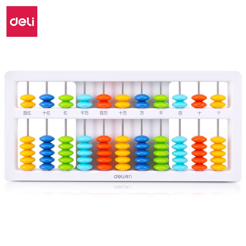Bàn tính hạt 5/7 dòng dành cho học sinh tiểu học Deli - 74320 / 74322