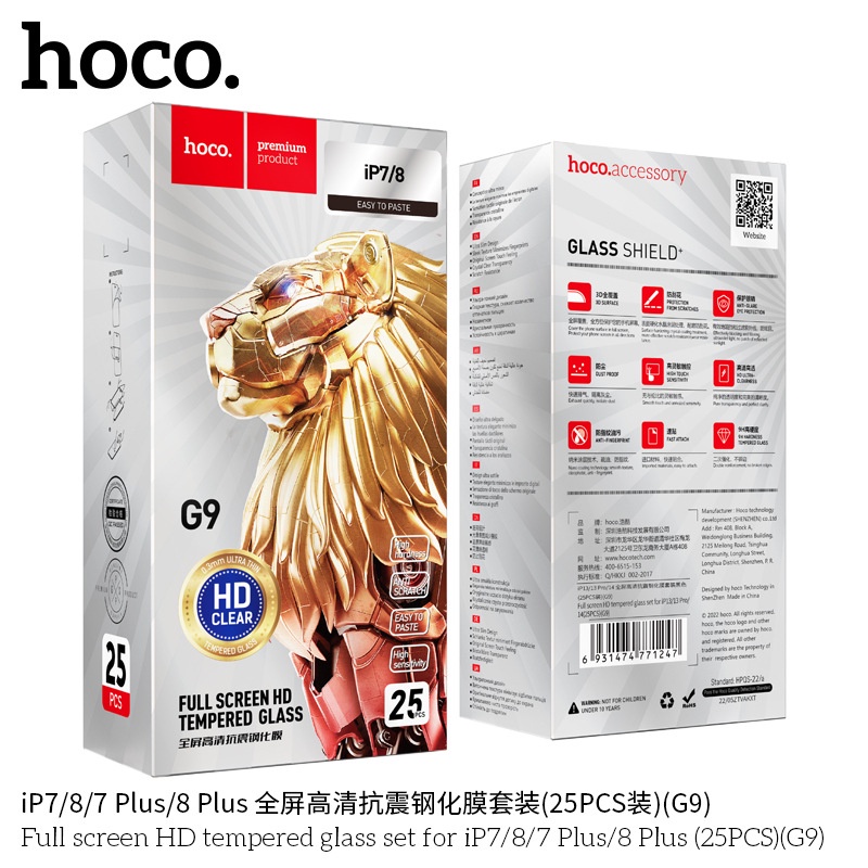 Miếng dán mặt kính cường lực Hoco G9 full màn hình cho các dòng iPhone  - Phụ Kiện 1986