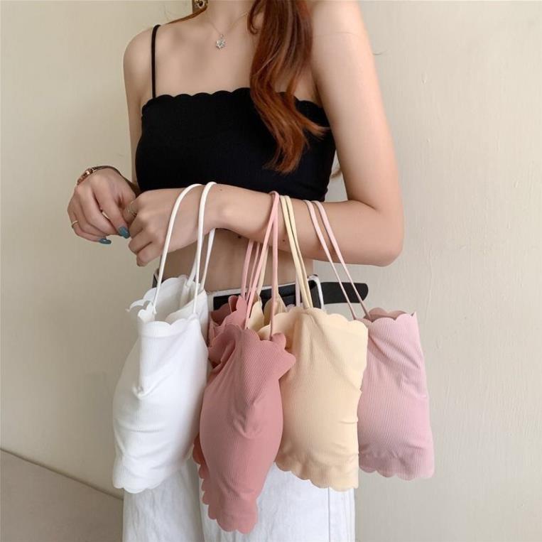 [Giá sỉ] Áo Bra Đúc Su Tăm Viền Sóng Trẻ Trung 2 Dây Mẫu Mới