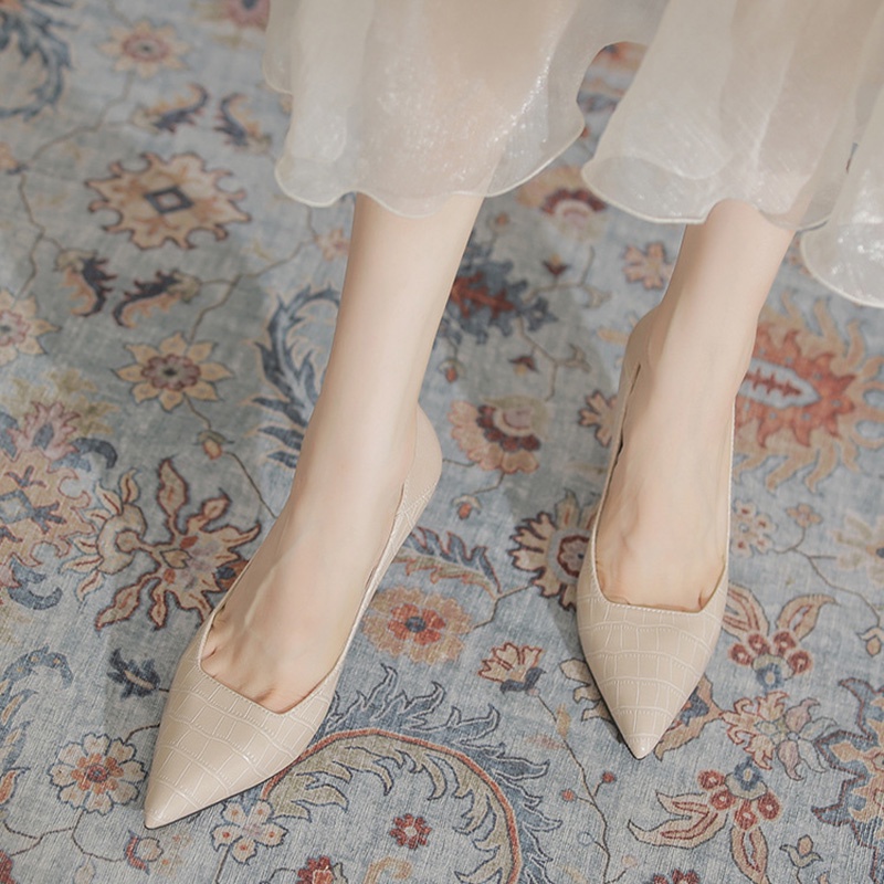 Giày cao gót Ielgy họa tiết vân đá phong cách Hàn Quốc