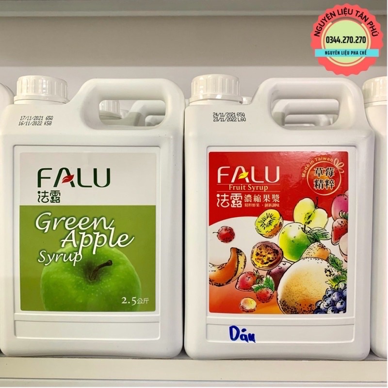 Siro Falu Đài Loan hương Đào, Dâu, Vải, Dưa Lưới... - Can 2.5kg