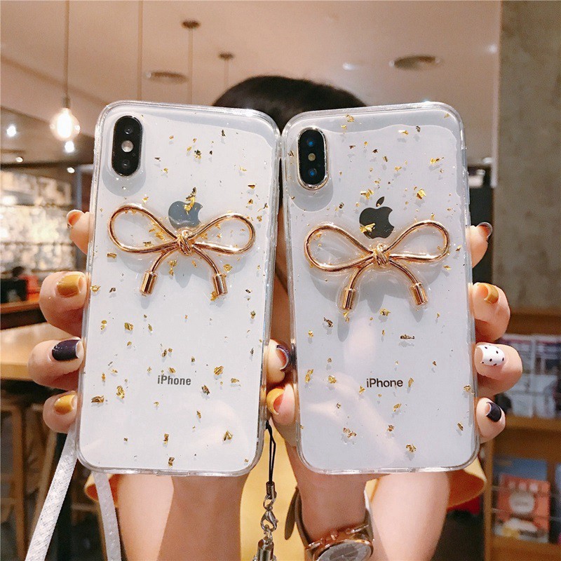 Ốp iphone - Ốp lưng 3d Nơ vàng kim tuyến 6/6s/6plus/6s plus/7/8/7plus/8plus/x/xs/xs max/11/11pro max - 11G