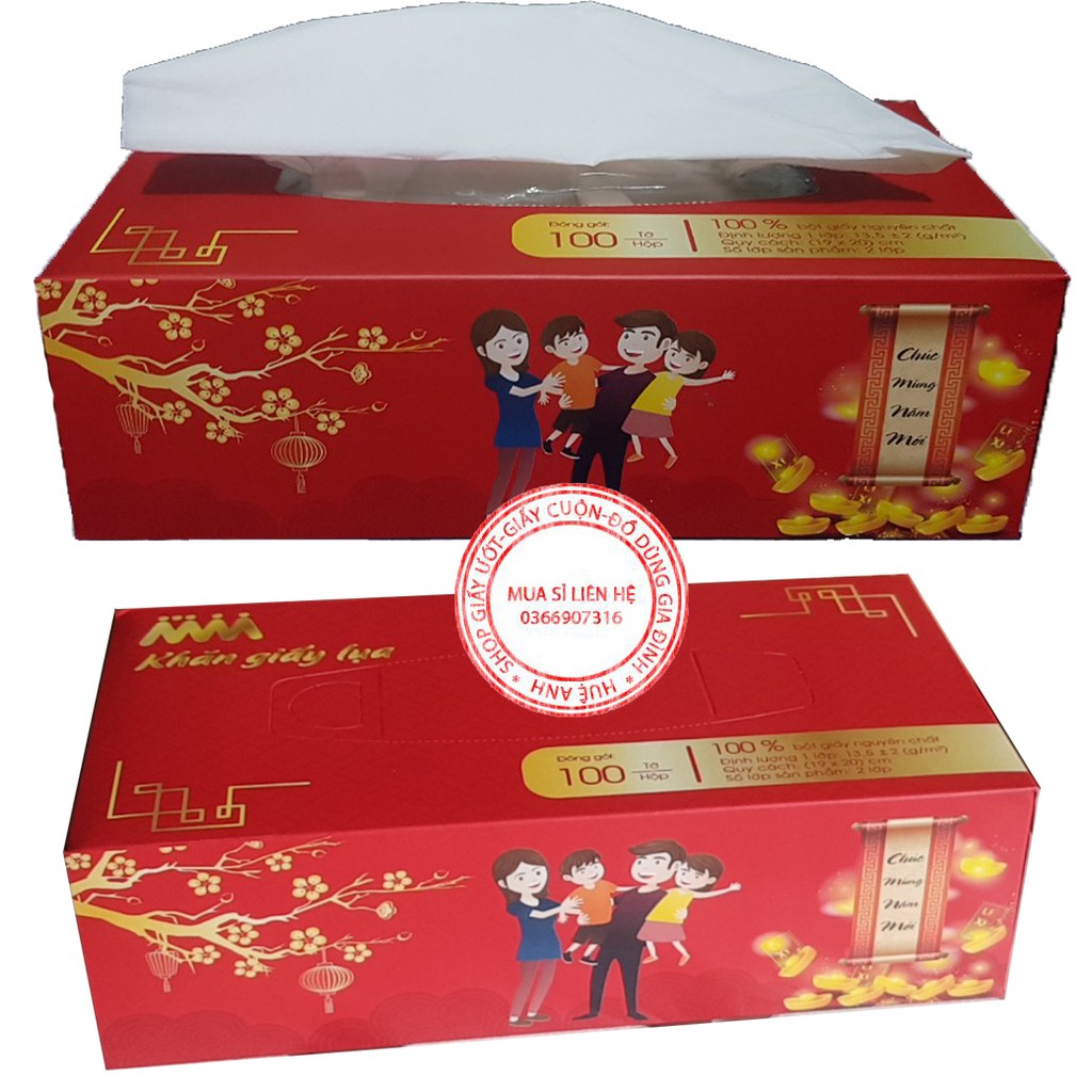 Khăn Giấy Lụa 100 Tờ Dạng Hộp