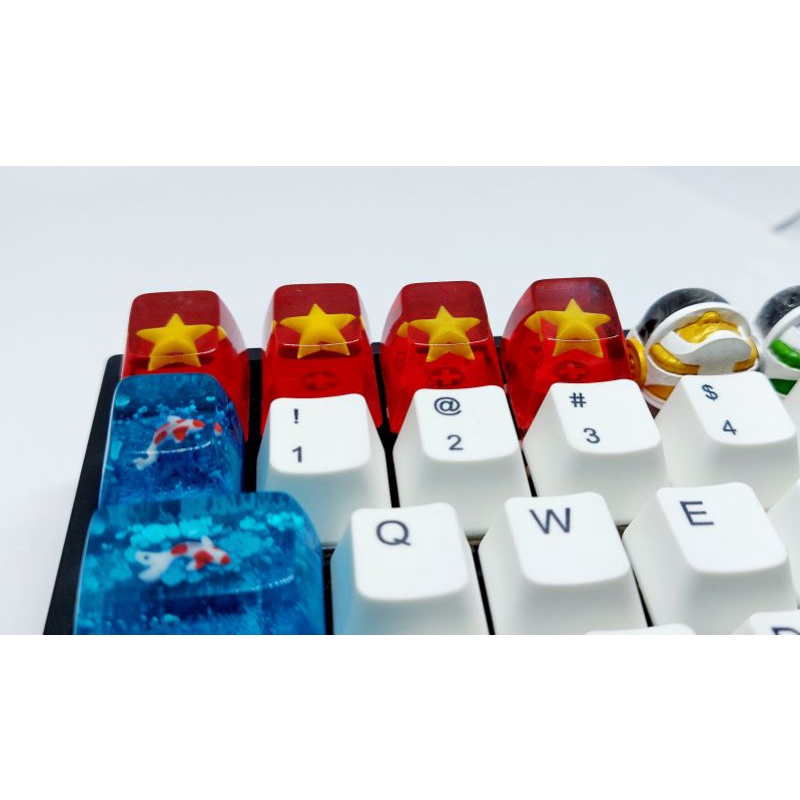 Keycap artisan Quốc kỳ trang trí bàn phím cơ.