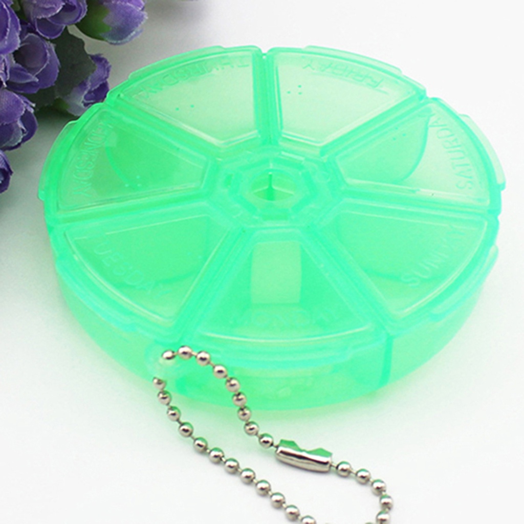 [Hàng mới về] Hộp đựng thuốc hình tròn bằng nhựa 7 ngăn tiện dụng