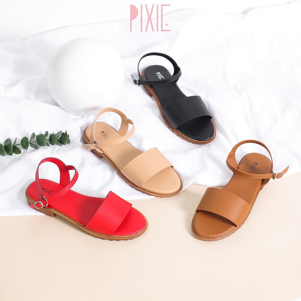 Giày Sandal Bệt 2cm Quai Bản To Pixie X468